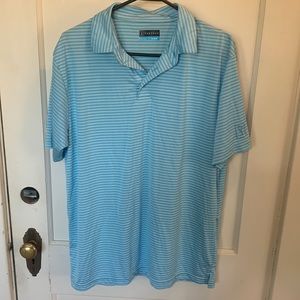 PGA tour medium collared shirt blue stripes